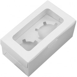 White 2 Hole Box with Window