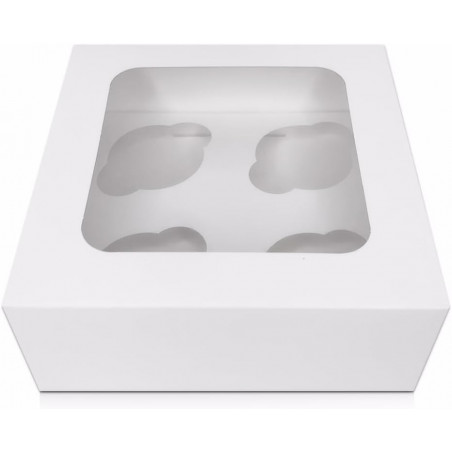 White 4 Hole Box with Window
